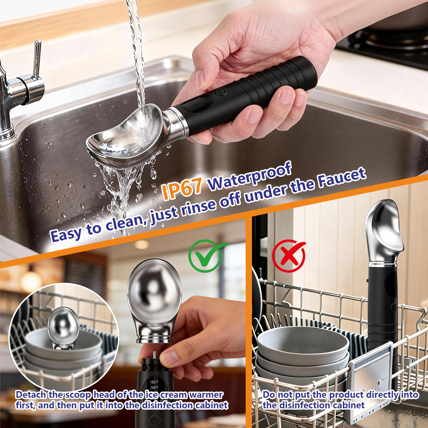 Self-Heating Ice Cream Scoop with LED
